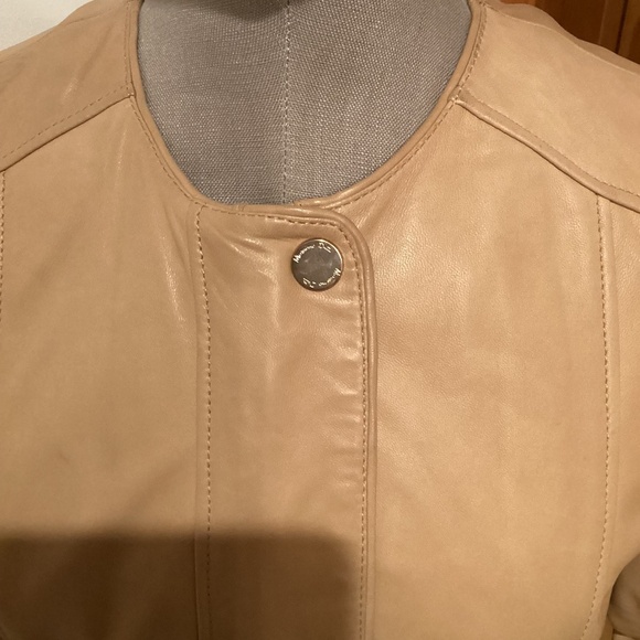 Massimo Dutti Tan Leather Jacket, Tagged large fits medium - Picture 6 of 15